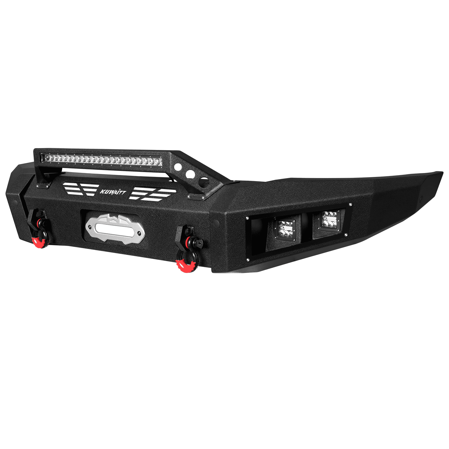 TIOYAR Steel Front and Rear Bumper With Winch Plate&Lights Compatible with 2015-2019 Chevy Silverado 2500/3500（Black Texture）