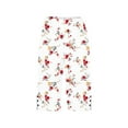 thumbnail image 5 of HongQid Womens Shorts Lounge Linen Shorts Floral Graphic Loose Casual Long Beach Shorts with Pockets, 5 of 5