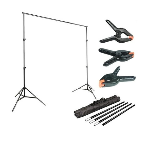 Photo Video Studio 10Ft Adjustable Muslin Background Backdrop Support System Stand with 2pcs Backdrop Support Spring (Best Background Support System Photography)