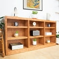 thumbnail image 7 of Concepts in Wood Traditional 36" Tall 9-Shelf Triple Wide Wood Bookcase in Oak, 7 of 7