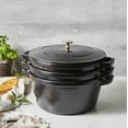 thumbnail image 3 of Staub 4 Piece Matte Black Stackable Cast Iron Cookware Set, 3 of 10