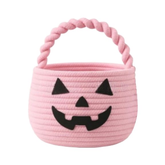 TAROFIIH Halloween Candy Gift Basketâ20x20 Cm Cotton-Woven Candy Basket, A Reusable Holiday Candy Storage Basket for Parties; Small Woven Basket, Ideal for Gift-Giving