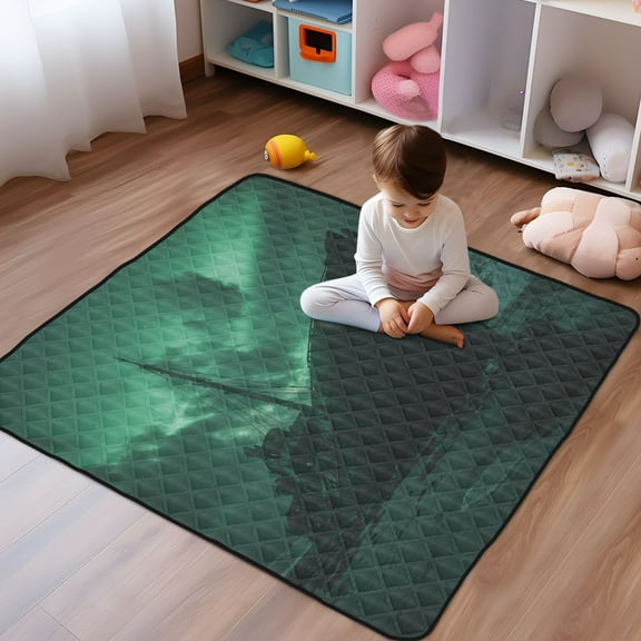 WOBOGO Aground Boat Baby Playmats Extra Large Waterproof Rollable Activity Pads for Toddlers 50×50inch