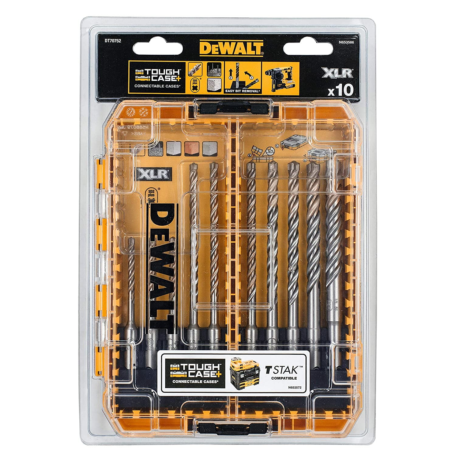 DEWALT - DT70752 SDS Plus XLR Full Head Carbide Drill Bit Set, 10 Piece