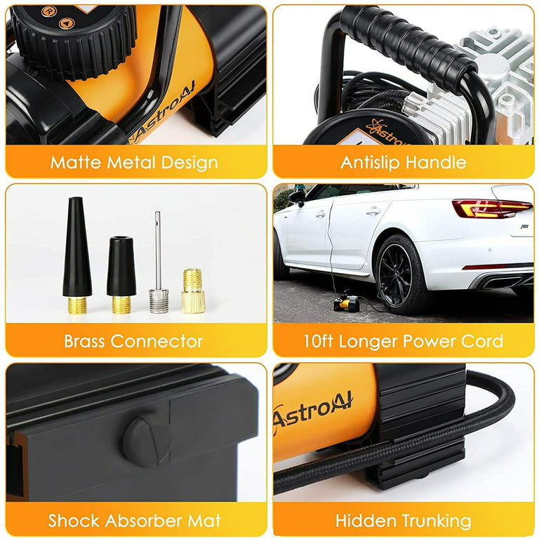 AstroAI Tire Inflator Air Compressor Cordless with 20V Rechargeable Li-ion  Battery 150 PSI Portable Handheld Air Pump with 12 V Car Power Adapter for  Cars Motorcycles LS40791（C1）