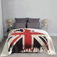 thumbnail image 6 of XMXT Throw Blanket, UK Flag Watercolor Print Machine Washable Blankets for Sofa, 60 x 50 inches Beige, 6 of 9