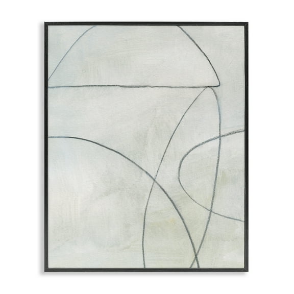 Stupell Industries Shapes Sketch on Grey Abstract Drawing Black Framed Art Print Wall Art, 11 x 14