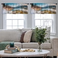 thumbnail image 4 of LALILO Kitchen Curtain Valance Sunny Scene Lake With Colorful Rod Pocket Window Curtain 52"x 18" Set of 2, 4 of 5
