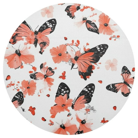 

Floral and Butterfly Design 6-Piece 15.4in Durable PVC Plate Mats Heat-Resistant for Parties and Dining