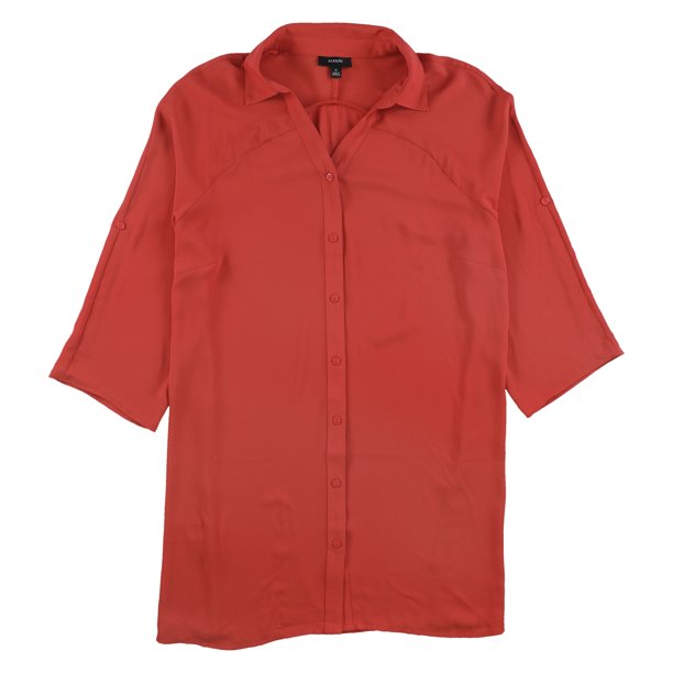 Alfani Womens Opulent Tunic Blouse mediumred 2XL
