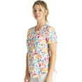 thumbnail image 4 of Cherokee Prints Scrubs Top For Women V-Neck Tuckable Print CK664, 4 of 5