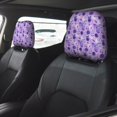 thumbnail image 2 of Kdxio Violet Pattern Print 2 Piece Car Head Rest Covers Set Auto Front/Rear Seats Headrest Cover Universal Fit Most Cars,Sedan, SUV, 2 of 9