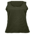 thumbnail image 5 of UTTOASFAY Womans Shirts Women's Solid Tank Tops Sleeveless U-Neck Base Shirt Summer Casual Workout Tees Army Green 10(XL), 5 of 7
