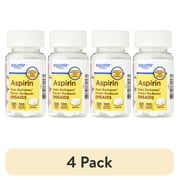 (4 pack) Equate Aspirin Pain Reliever/Fever Reducer Coated Tablets, 325mg, 100 Count, Compare to Genuine Bayer® Aspirin Active Ingredient
