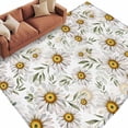 thumbnail image 2 of 6'x9' Area Rugs, White Daisies Indoor Outdoor Area Rug for Living Room Bedroom, Pastoral Farmhouse Botanical Flowers Leaf Washable Bathroom Rugs Kitchen Floor Carpet Mats Home Decor Aesthetic, 2 of 8