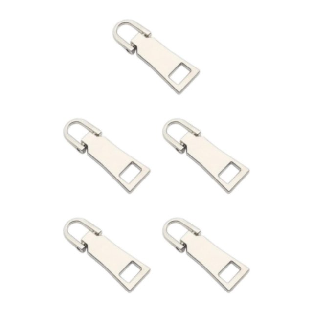 serony 3pack/lot Metal Zippers Puller For Wide Application - Convenient And Detachable Practical Widely No.8 * Silver 5Set