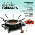 thumbnail image 5 of Nostalgia 12-Cup Fondue Set, Electric Fondue Pot with Temp Control and 8 Color Coded Dipping Forks, Black, 5 of 8