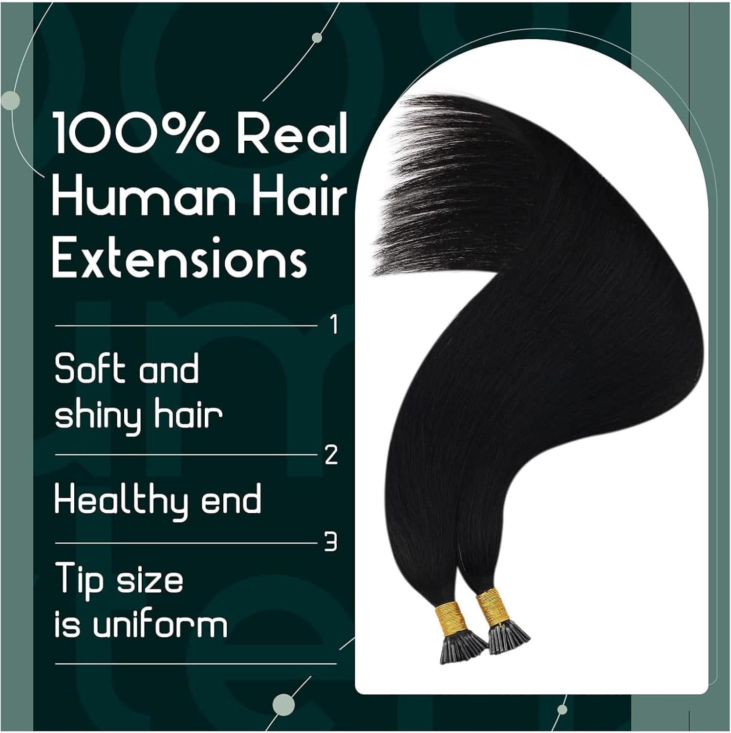 Aorsher I Tip Hair Extensions Human Hair 100Grams 100 Strands/Package Pre Bonded I Tip Hair Extensions 16Inch Medium Brown Remy Straight Stick Tip Real Human Hair Extensions