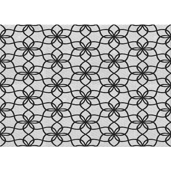 Ahgly Company Indoor Rectangle Patterned Platinum Gray Area Rugs, 5' x 7'