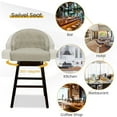 thumbnail image 6 of Gymax Swivel Tufted Bar Height Pub Chairs with Rubber Wood Legs, Beige (Set of 2), 6 of 9