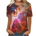 thumbnail image 5 of Save On Starry Sky Tunic Tops for Women Tie Dye Print Tee Shirts Round Neck Gradient T-Shirts Loose Short Sleeve Shirts T-Shirts Summer Casual Comfy Blouse 2025, 5 of 5