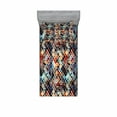 thumbnail image 2 of Modern Bedding Set with Sheet & Covers, Geometric Retro Design Background with Paisley Spots Like Artwork Print, Printed Bedroom Decor 2 Shams, 4 Sizes, Multicolor, by Ambesonne, 2 of 3