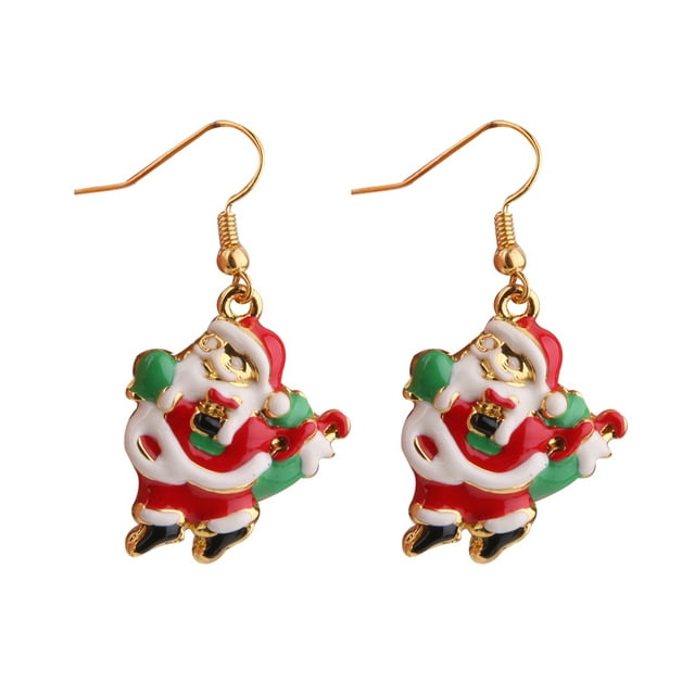 Mujeres Damas Varios Diseños De Navidad Gancho Cuelgan Clip Pendientes Espárragos Navidad