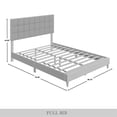thumbnail image 3 of Castle Place Classic Linen Upholstered Full Platform Bed, Beige, 3 of 6