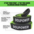thumbnail image 4 of Bingirl 10 - Ton Heavy - Duty Road Recovery Kit: 3x8 - Inch Tree Saver Strap with 2pc D Ring Shackles, Green Snatch Block Pulley, and 20ft Tow Rope, 4 of 7