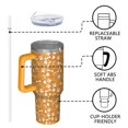 thumbnail image 4 of OBREWU Yellow Puppy Dog Food Footprints Tumbler with Handle and Lid,Yellow Puppy Dog Food Footprints 40oz Double Wall Vacuum Insulated Tumbler,Cups Gift for Women and Men, 4 of 7