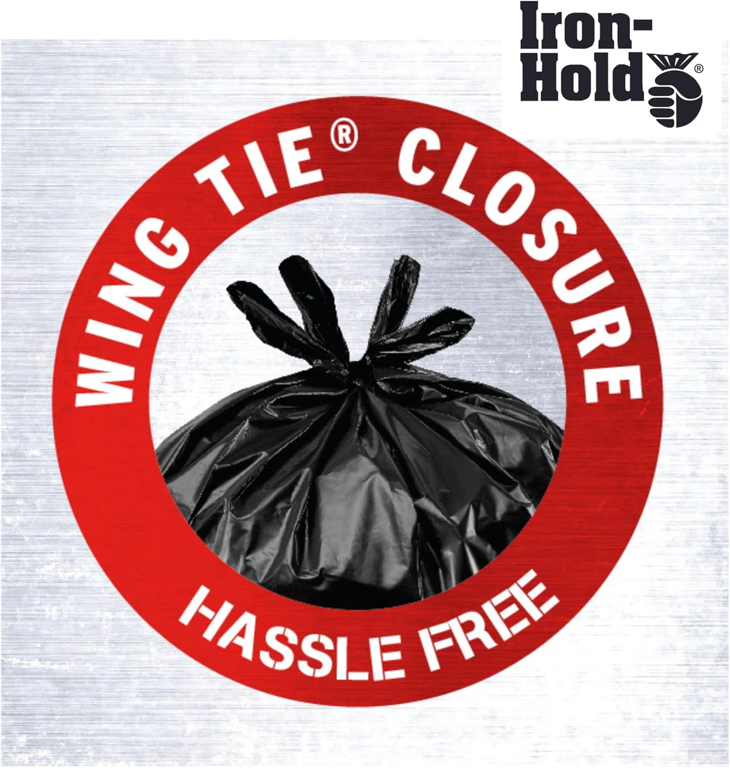 Contractor Trash Bags - 45 Gallon, 18 Bags, Wing Tie Closure, 3 MIL Thick, Gusseted Bottom, Black - Heavy Duty Industrial Strength Garbage Bags