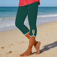 thumbnail image 2 of iHPH7 Capri Leggings for Women Non See Through Capri Yoga Pants 2026 Fashion Workout Leggings Athletic Running Capri Leggings Tummy Control Running Leggings for Women Dark Green L, 2 of 8