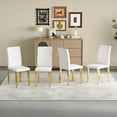 thumbnail image 3 of Set of 4 White PU Leather Dining Chairs with Gold Metal Legs – Ergonomic Lumbar Support & 45° Tilt, Quick Assembly, Durable for Home/Office Use, 3 of 9