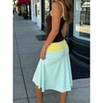 thumbnail image 2 of Womens Blue Contrast Color Sleeveless Spaghetti Strap Fit And Flare Midi Dress Vacation Style, 2 of 8