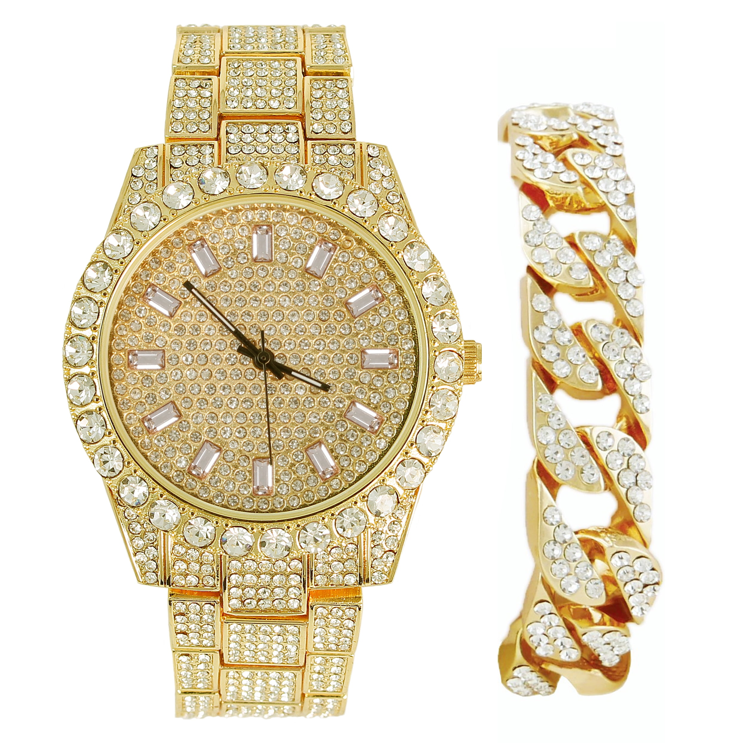 Ice Culture Men S Gold Iced Out Watch With Bling Ed Out Cuban