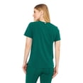 thumbnail image 3 of Mediclo Women's Medical Scrub Top - Sal Essential Eco Friendly Sustainable FYSEL Fabric V-Neck Chest Pocket Shirt Workwear Hunter Green FT3085RHGR04 S, 3 of 7