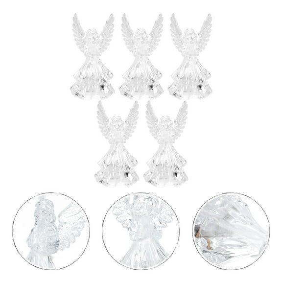 OUNONA Angels Figurines Luminous Angel Lamp LED Lights 5Pcs