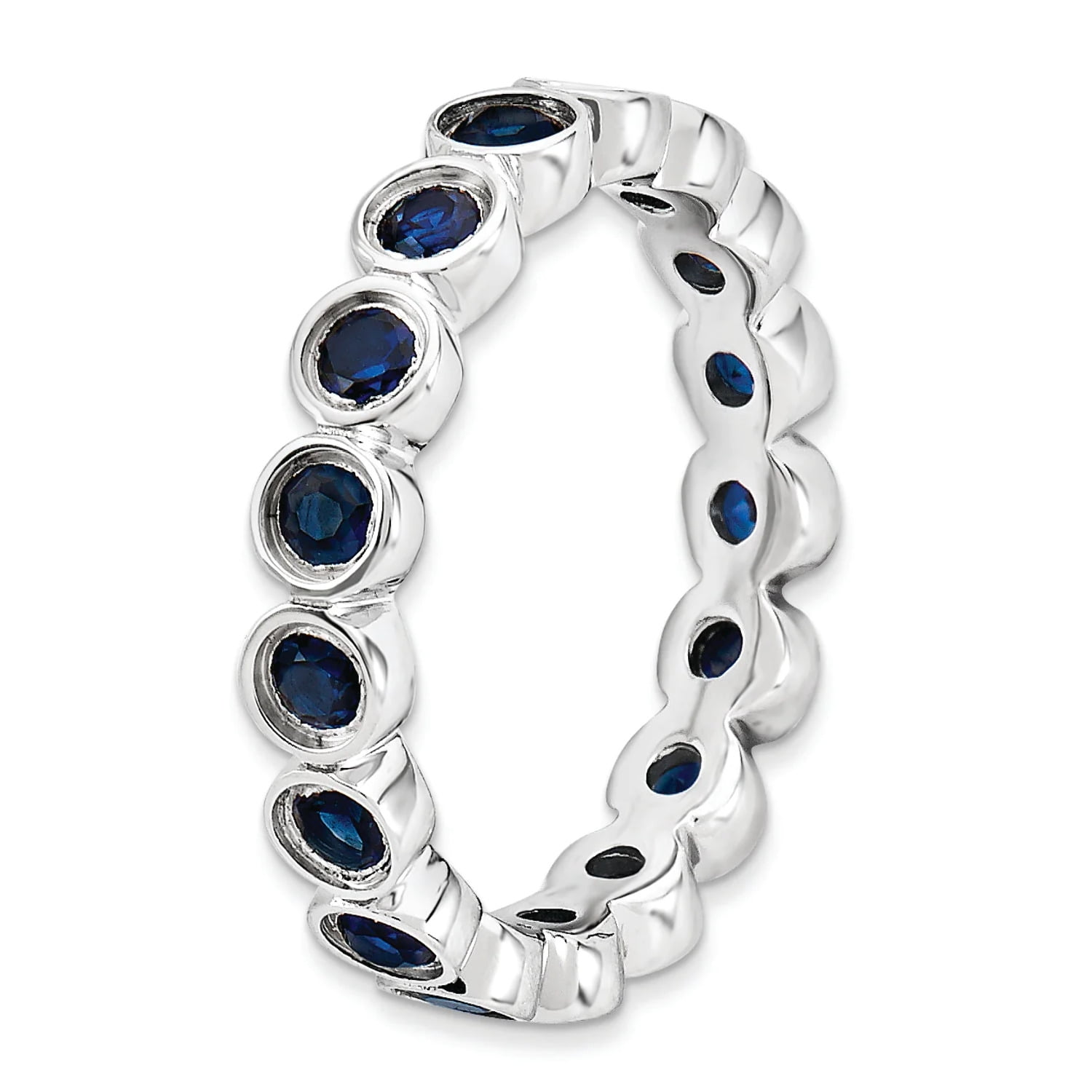 Created Sapphire Sterling Silver Ring