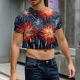 thumbnail image 2 of Yiaimeir Men's Half Cut Casual Beach Round Neck Short Sleeved Top Streetwear,Size S-2XL, 2 of 5