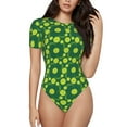 thumbnail image 1 of Balery Tennis Balls Body de cuello redondo de manga corta para mujer Tops de manga corta Tops básicos-XX-Large, 1 of 7
