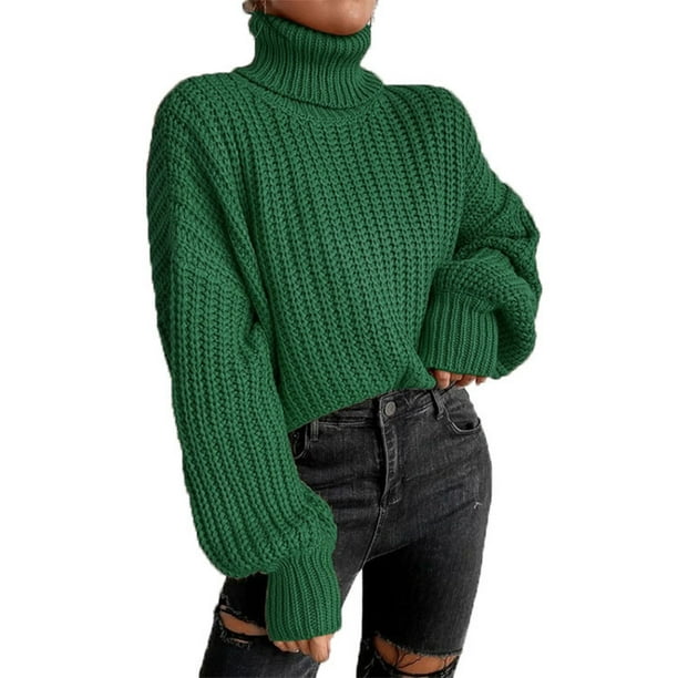 Sueter con hombros caidos sueter tejido con cuello alto para mujer sueter tejido para mujer sueter de cuello alto impulsado por el rendimiento Bodega Aurrera en linea