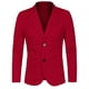 thumbnail image 2 of Abrigo Chic para Hombre con Solapa Notch, Manga Larga, Blazer de Punto con Bolsillos, Rojo 50, 2 of 7