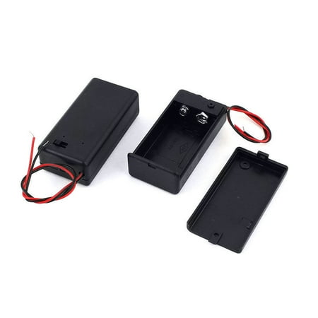 

SagaSave 1/2 pcs 9v Battery Holder Battery Holder Case Box with Power Switch ON/OFF Wire Leads Black