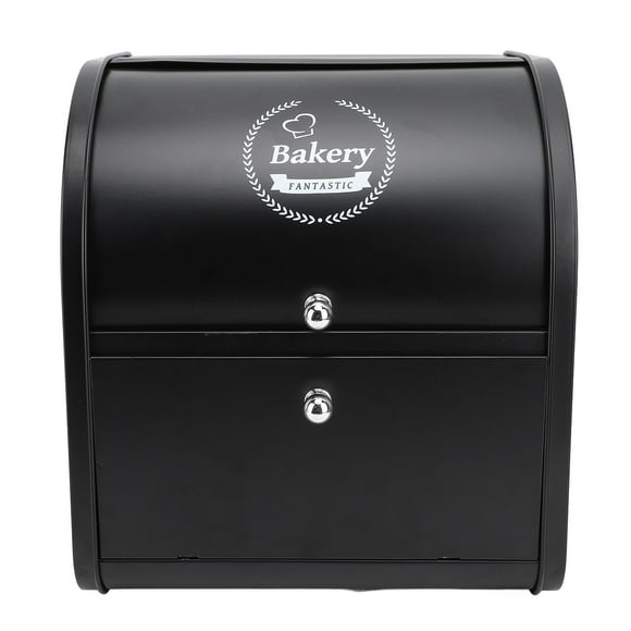 Double Layer Bread Box, Large Capacity Storage Bin Carbon Steel Kitchen Counter Organizer