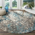 thumbnail image 3 of SAFAVIEH Monaco Driskoll Abstract Area Rug, Grey/Light Blue, 5' x 5' Round, 3 of 10