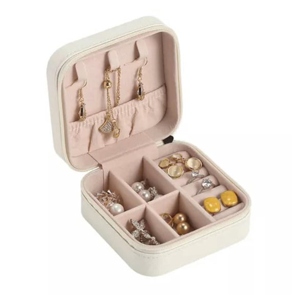 Portable Travel Jewelry Box Organizer Leather Jewellery Ornaments Case Storage