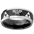 thumbnail image 2 of Tungsten Legend of Zelda 8mm Brushed Black 2 Tone Beveled Edges Men Ring, 2 of 2