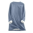 thumbnail image 4 of ShomPort Women's Crewneck Sweatshirt Fall Winter Long Sleeve Fleece Lined Warm Pullover Tops, 4 of 5