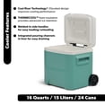 thumbnail image 2 of Open Box Igloo 16 QT Laguna Hard Side Ice Chest Cooler with Wheels, Teal Blue, 2 of 31