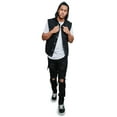 thumbnail image 6 of G-Style USA Men's Detachable Hood Denim Jean Vest DK108 - JET BLACK - 5X-Large, 6 of 7
